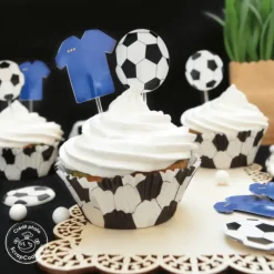 Décoration Gâteau*SCRAPCOOKING 24 Caissettes Cupcakes + 24 Cake Toppers Football