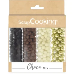 Décoration Comestible*SCRAPCOOKING 4 Décors Billes Chocolat et Or 38 g