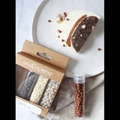 Décoration Comestible*SCRAPCOOKING 4 Décors Billes Chocolat et Or 38 g