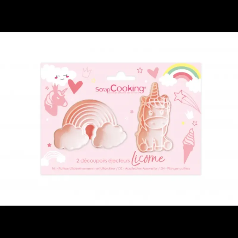 Emporte Pièce - Découpoir Pâtisserie*SCRAPCOOKING 2 Emporte-pièces avec éjecteurs Licorne