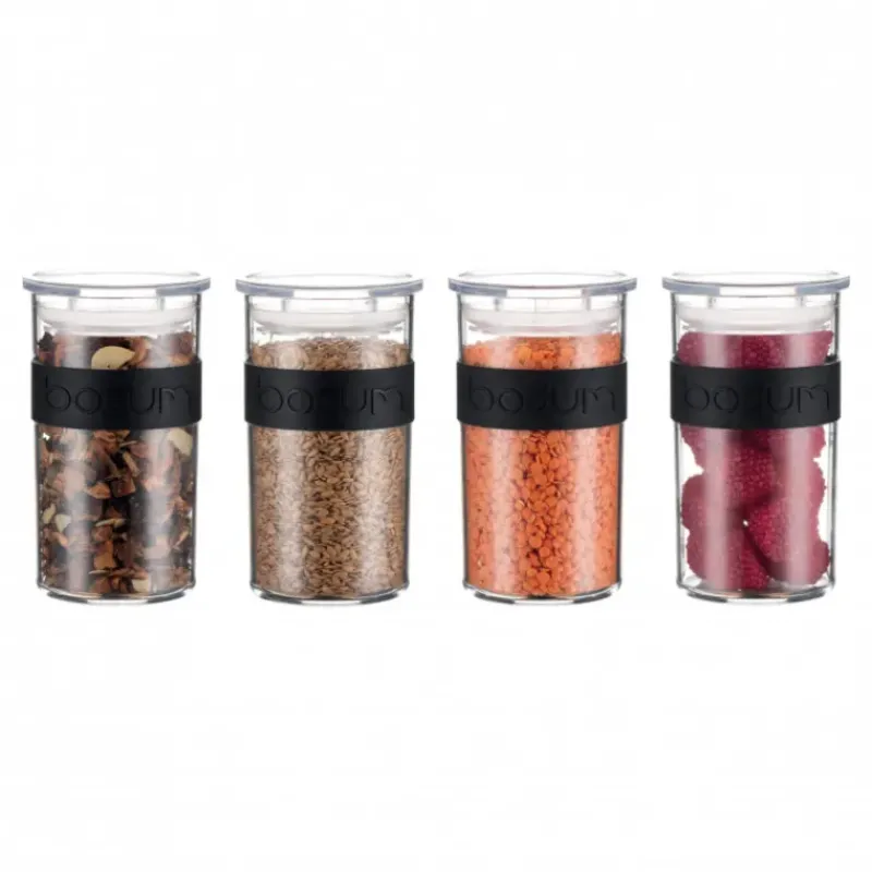 Conservation*BODUM Bocal Plastique 250 ml avec Couvercle (x4) PRESSO