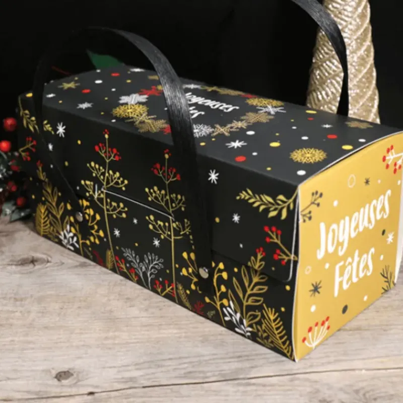 Emballage Alimentaire*PATISDECOR Boîte à Bûche 25 x 11 cm Végétal (x12) Patisdécor