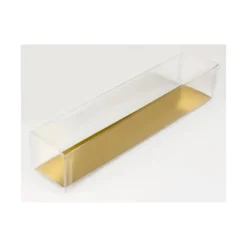 Emballage Alimentaire*MALLARD FERRIERE Boîte 9 Macarons Transparente Fond Or 24 cm