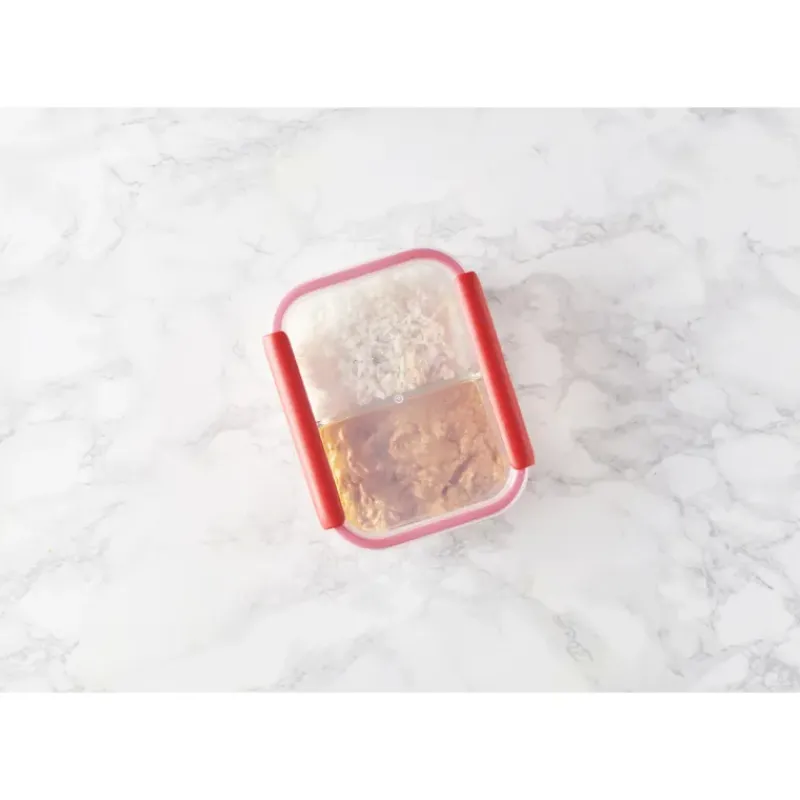 Conservation*MASTRAD Boîte de Conservation Connectée avec Compartiments 1 L Rouge Stor'eat