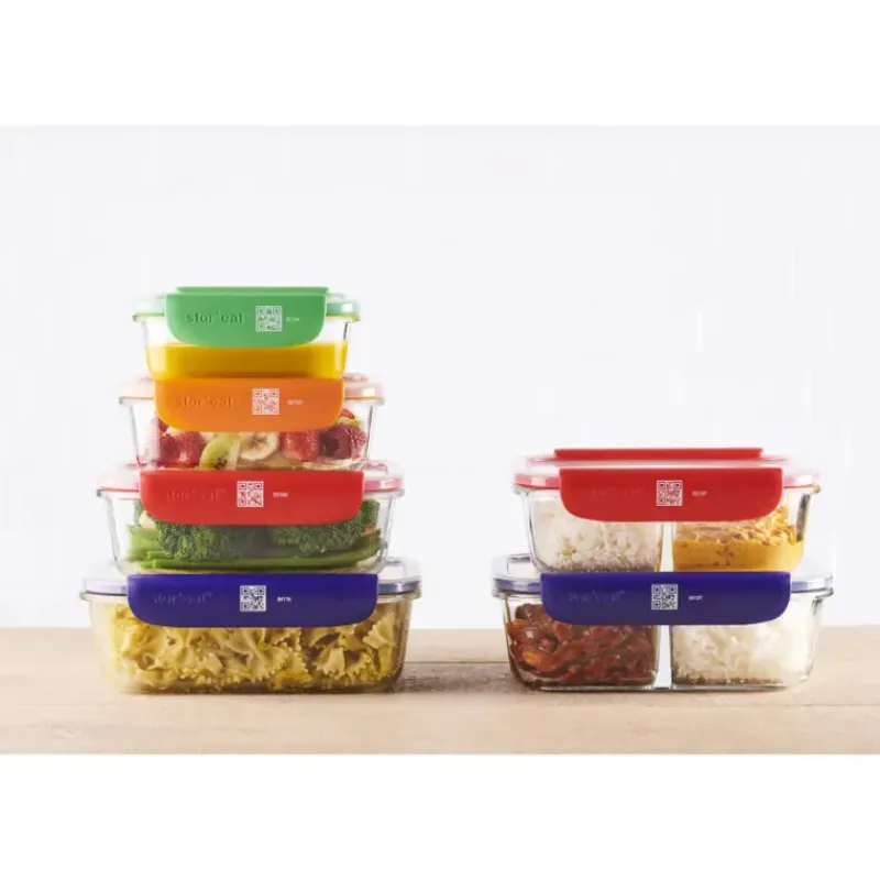 Conservation*MASTRAD Boîte de Conservation Connectée avec Compartiments 1 L Rouge Stor'eat