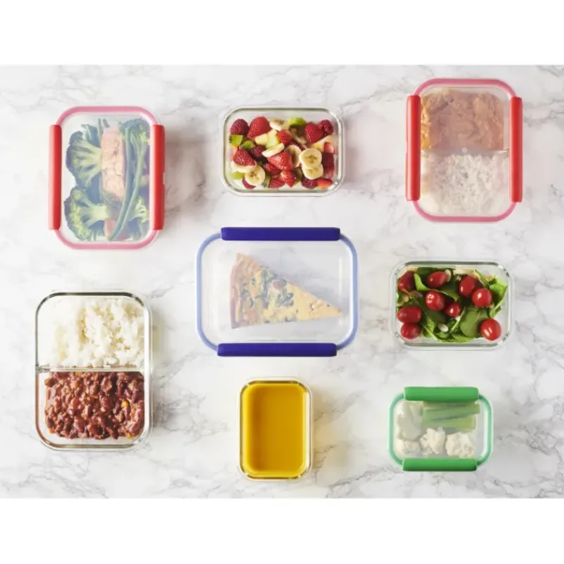 Conservation*MASTRAD Boîte de Conservation Connectée avec Compartiments 1 L Rouge Stor'eat