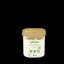 Conservation*PEBBLY Boîte de Conservation en Verre et Bambou Carré 800 ml