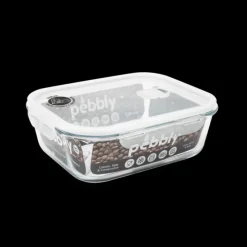 Plat De Cuisson|Conservation*PEBBLY Boîte de Conservation en Verre Rectangle 2,25 L