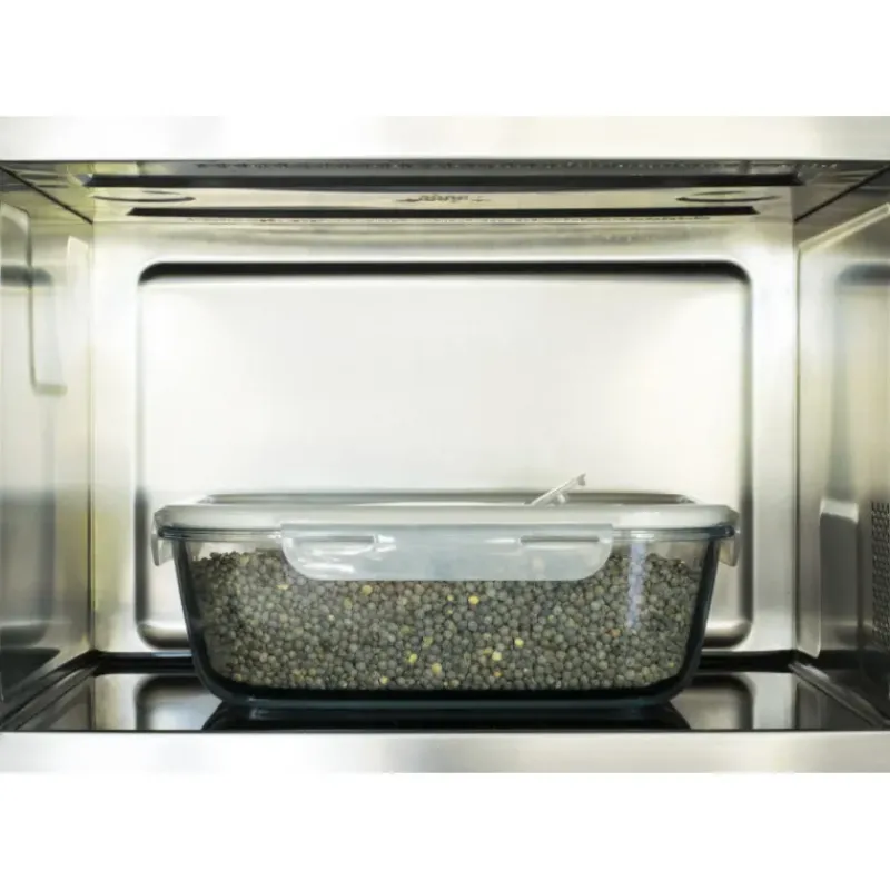 Plat De Cuisson|Conservation*PEBBLY Boîte de Conservation en Verre Rectangle 2,25 L