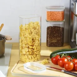 Conservation*PEBBLY Boîte de Conservation en Verre Rectangulaire 1,8 L