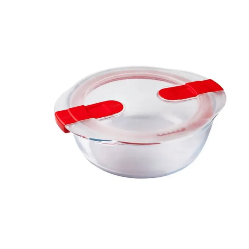 Conservation*PYREX Boîte de Conservation en Verre Ronde 20 cm 1,1 L Cook & Heat