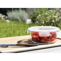 Plat De Cuisson|Conservation*PEBBLY Boîte de Conservation en Verre Rond 950 ml