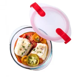 Conservation*PYREX Boîte de Conservation en Verre Ronde 26 cm 2,3 L Cook & Heat