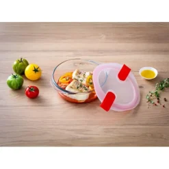 Conservation*PYREX Boîte de Conservation en Verre Ronde 26 cm 2,3 L Cook & Heat