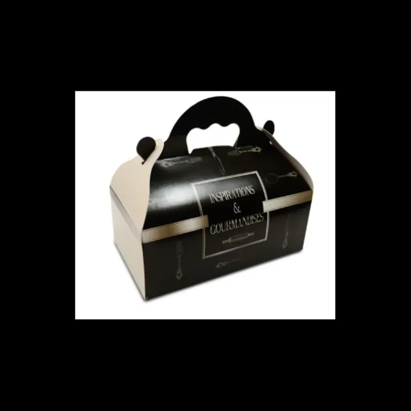 Emballage Alimentaire*CUISINEADDICT Boîte pâtissière avec poignées Inspirations 10 x 12 cm x H 7 cm (x50)