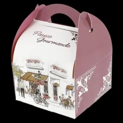 Emballage Alimentaire*CUISINEADDICT Boîte pâtissière avec poignées Pause Gourmande 17 x 15 cm x H 5,5 cm (x50)