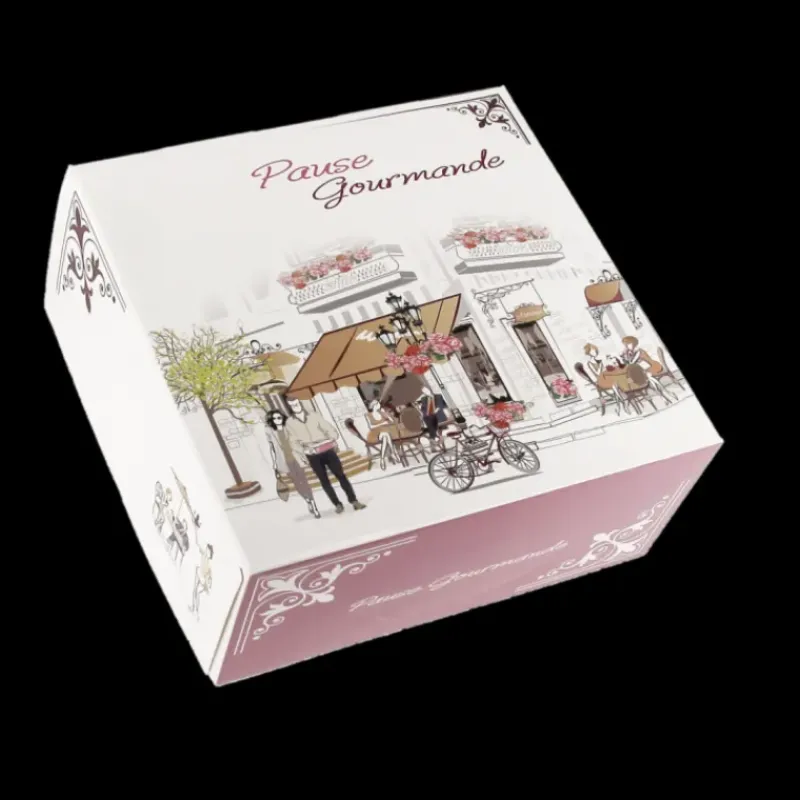 Emballage Alimentaire*CUISINEADDICT Boîte pâtissière Pause Gourmande - 22 x H 8 cm - (x50)