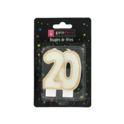 Décoration Gâteau*GATODECO Bougie Anniversaire 20 ans Gatodéco