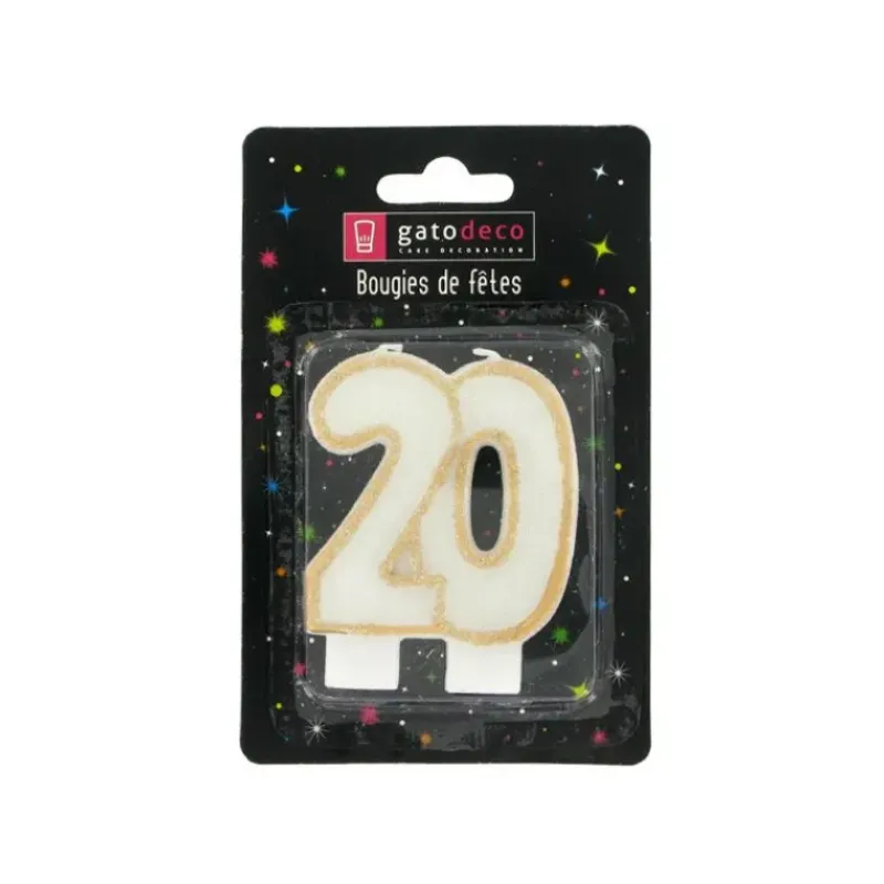 Décoration Gâteau*GATODECO Bougie Anniversaire 20 ans Gatodéco