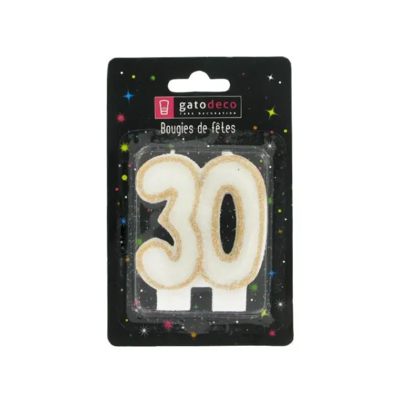 Décoration Gâteau*GATODECO Bougie Anniversaire 30 ans Gatodéco
