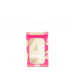 Décoration Gâteau*CUISINEADDICT Bougie anniversaire chiffre 4 blanche avec filet doré