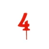 Décoration Gâteau*GATODECO Bougie Chiffre 4 Rouge Gatodéco
