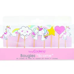 Décoration Gâteau*SCRAPCOOKING Bougie Licorne 7 cm (x8)