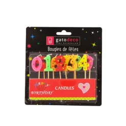 Décoration Gâteau*GATODECO Bougies Chiffres sur Piques Assorties (x10) Gatodéco