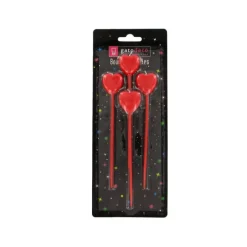 Décoration Gâteau*GATODECO Bougies Coeurs Rouges sur Piques (x4) Gatodéco