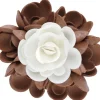 Décoration Comestible*FLORENSUC Bouquet Fleur Azyme 10 cm Blanc et Marron 5 cm (x6)