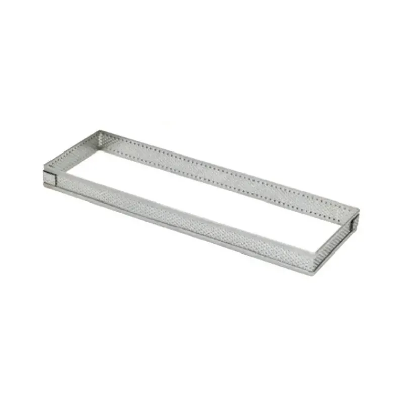 Cercle À Patisserie*MALLARD FERRIERE Cadre à Tarte Rectangle Inox Perforé 10x4 cm H.2 cm