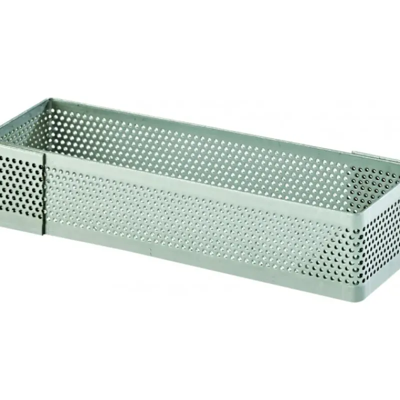 Cercle À Patisserie*MALLARD FERRIERE Cadre à Tarte Rectangle Inox Perforé 30x11 cm H.2 cm