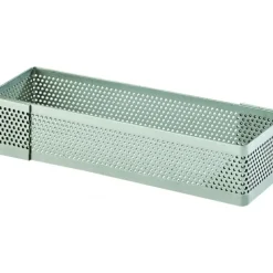 Cercle À Patisserie*MALLARD FERRIERE Cadre à Tarte Rectangle Inox Perforé 11x3.5 cm H.2 cm