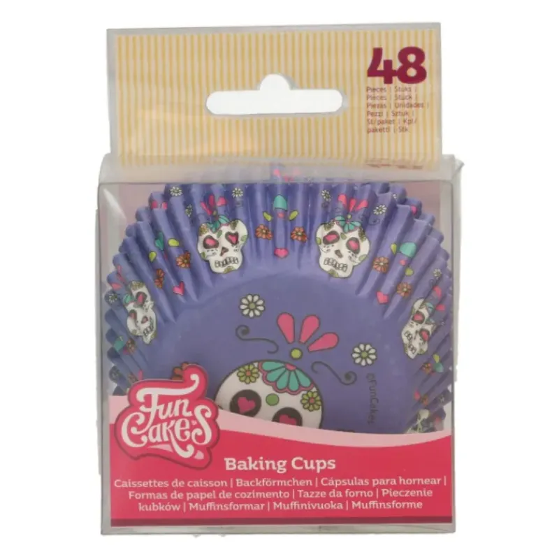 Moules En Papier*FUNCAKES Caissettes Cupcakes Violettes Fête des Morts (x48)