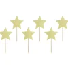 Décoration Gâteau*PARTYDECO Cake Toppers Étoiles Or (x6)