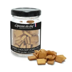 Décoration Comestible*EPICERIE DU CHEF Carrés Chocolat Blanc Dorés Décoratifs 50 g L'