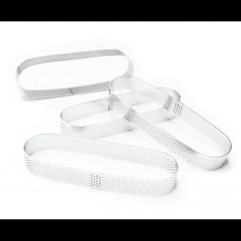 Cercle À Patisserie*SCRAPCOOKING Cercles à Tarte Individuels Perforés Eclair 15 x 4 cm (x4)