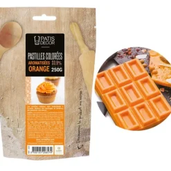 Chocolat De Couverture*PATISDECOR Chocolat Coloré Arôme Orange 250 g Patisdécor