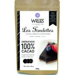 Chocolat De Couverture*WEISS Chocolat Noir 100% Fondettes 250g