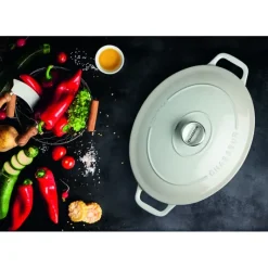 Cocotte En Fonte*CHASSEUR Cocotte en Fonte Ovale 29 cm Macadamia