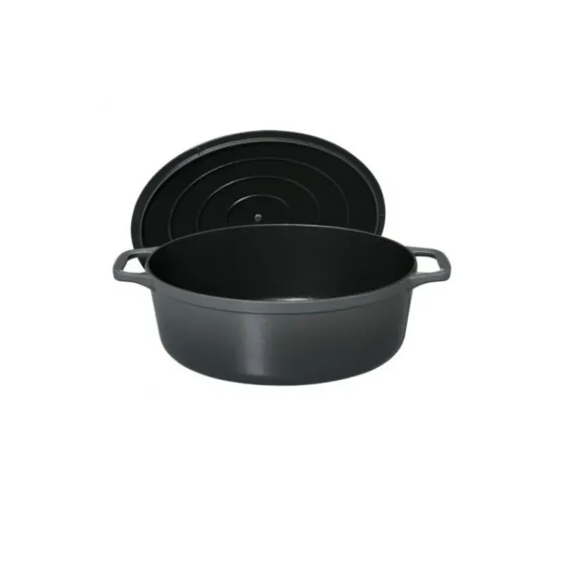 Cocotte En Fonte*CHASSEUR Cocotte en Fonte Ovale 35 cm Caviar