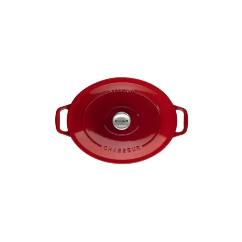 Cocotte En Fonte*CHASSEUR Cocotte en Fonte Ovale 25 cm Rubis