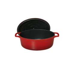 Cocotte En Fonte*CHASSEUR Cocotte en Fonte Ovale 25 cm Rubis