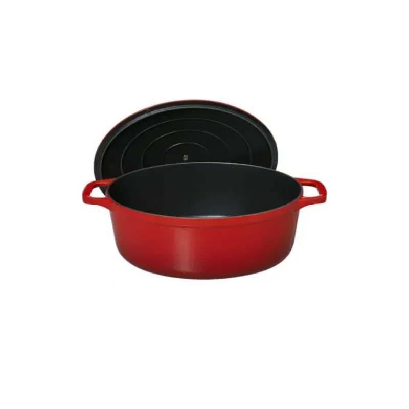 Cocotte En Fonte*CHASSEUR Cocotte en Fonte Ovale 25 cm Rubis