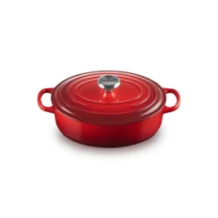 Cocotte En Fonte*LE CREUSET Cocotte en Fonte Ovale Basse 27 cm Cerise Signature