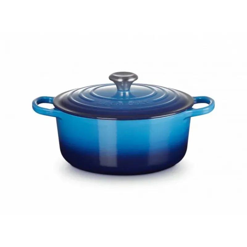 Cocotte En Fonte*LE CREUSET Cocotte en fonte Ronde 24 cm Azur Signature