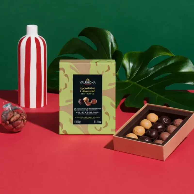 Chocolats À Offrir|Confiserie*VALRHONA Coffret 12 Truffes Enrobage Chocolat 150 g