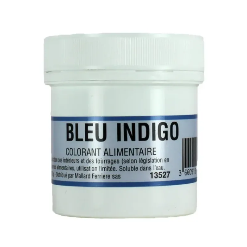 Colorants Alimentaires*MALLARD FERRIERE Colorant alimentaire Bleu Indigo E132 Poudre Hydrosoluble 20g