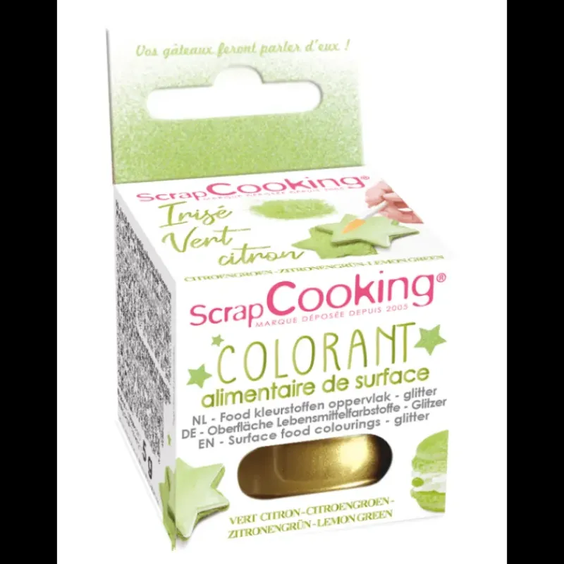 Colorants Alimentaires*SCRAPCOOKING Colorant Alimentaire de Surface Irisé Vert Citron 5 g