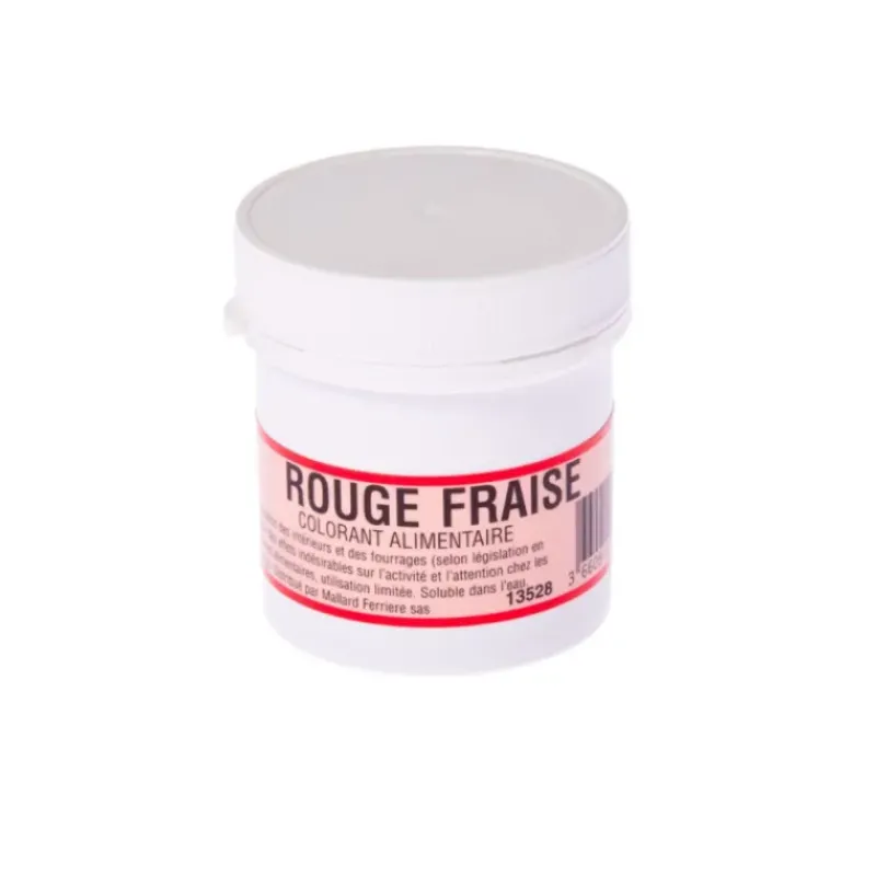 Colorants Alimentaires*MALLARD FERRIERE Colorant alimentaire Rouge Fraise E129 Poudre Hydrosoluble 20g